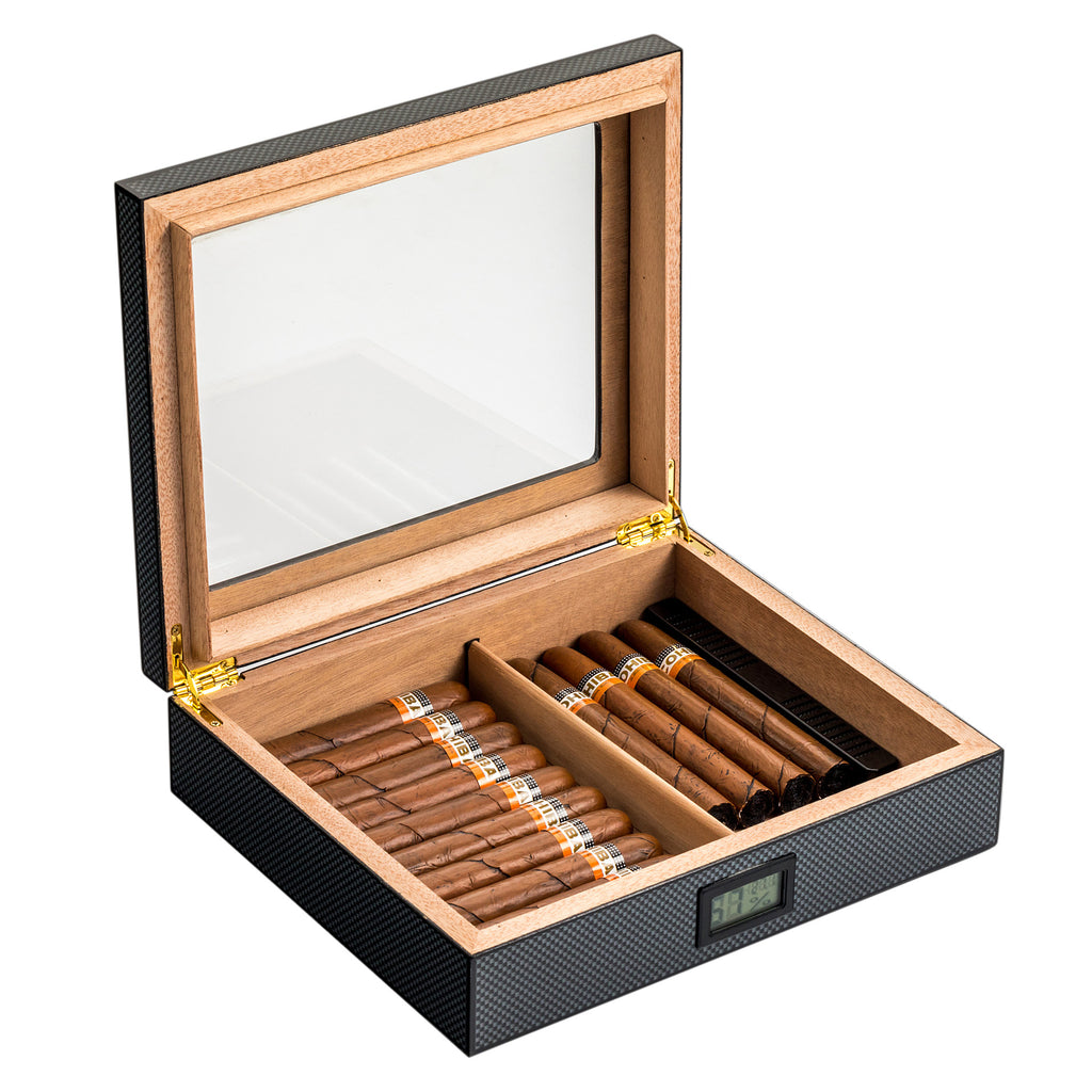 Humidor Fibre Carbone Écran Digital, vue 4