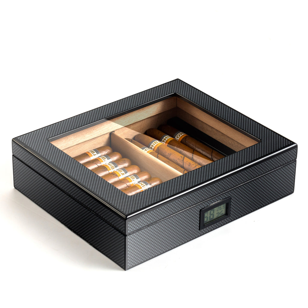 Humidor Fibre Carbone Écran Digital, vue 2