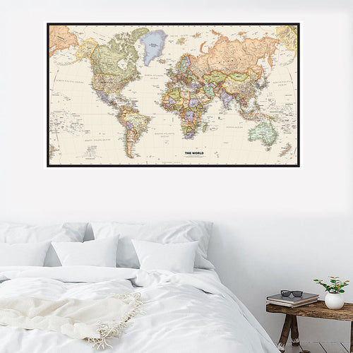 Détail de la toile panoramique carte du monde