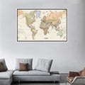 Toile panoramique carte du monde vintage en situation