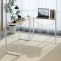 Bureau d'angle en L blanc, structure métal